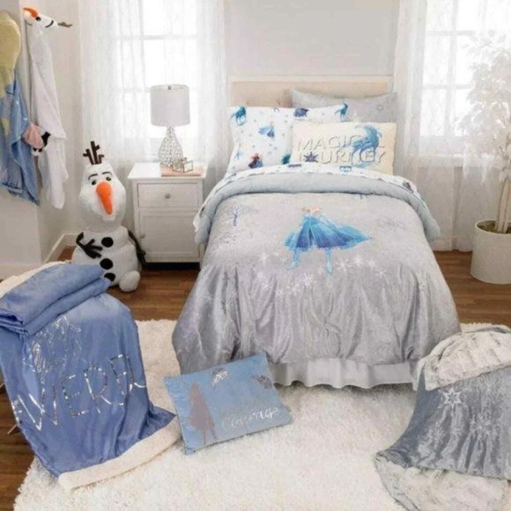 Frozen Decorative Pillow 24x15‎ Blue Sequins Magical Journey Horse Flip Sequin